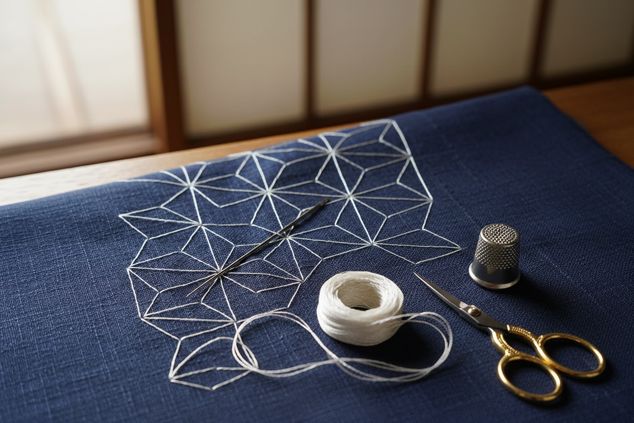 Sashiko for Beginners: Threads, Needles, Fabrics, and Simple Stitching Techniques