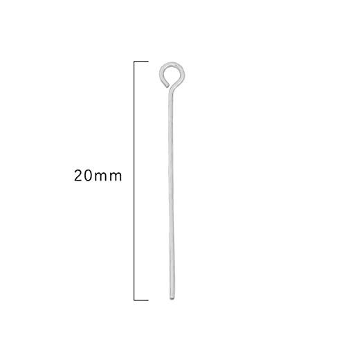 BEADIA Platinum Plated Open Eye Pins Non Tarnish 20mm 200pcs for Jewelry Making Findings - color: Open Eye Pins Platinum, size: 20x0.7mm