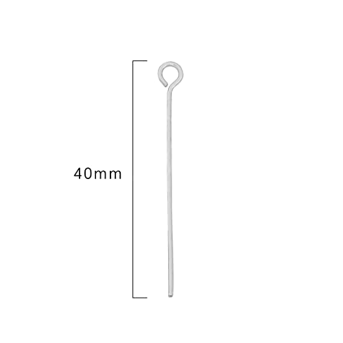 BEADIA Platinum Plated Open Eye Pins Non Tarnish 40mm 150pcs for Jewelry Making Findings - color: Open Eye Pins Platinum, size: 40x0.7mm