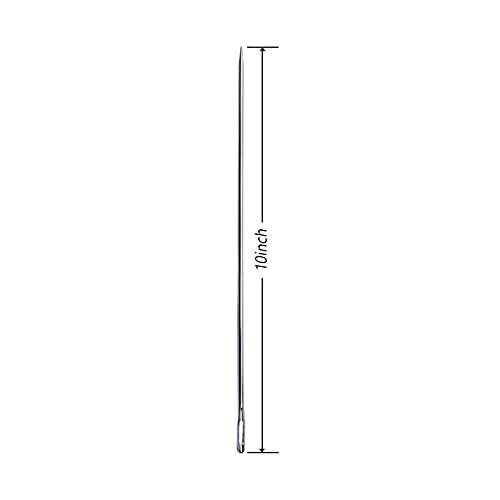 SUWEI 10 inch Upholstery Hard Large Eye Needle,Hand Sewing Leather,Tapestry,Embroidery,Tufting,for Home or Work.(Silver, 10 Inch)