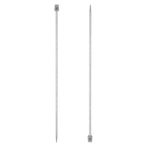 uxcell 2Pcs 4mm(G) Single Pointed Knitting Needles Stainless Steel 13.8 Inches Length Metal Weaving Tool for Handmade Projects DIY Knitting - size: 4mm, 13.8"