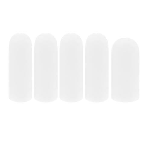 5 Pack Gel Finger Cots, White Fingertip Bandages, Silicone Finger Protectors, Finger Covers for Cracked Fingertip Treament, Finger Arthritis (5)