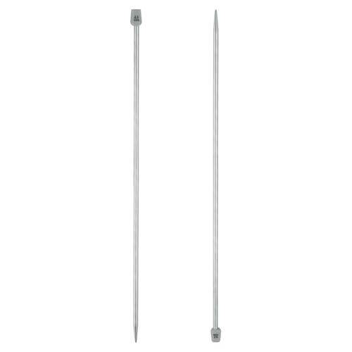 uxcell 2Pcs 4.5mm(7) Single Pointed Knitting Needles Stainless Steel 13.8 Inches Length Metal Weaving Tool for Handmade Projects DIY Knitting - size: 4.5mm, 13.8"