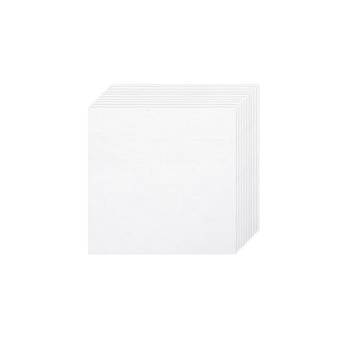 10 PCS White Linen Needlework Embroidery Fabric Cloth (7.8 × 7.8 Inch) - size: 7.8 × 7.8 Inch