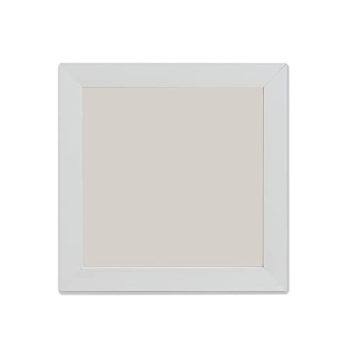 Ebherys 9.5x9.5 Embroidery Frame in Black - Displays Hand Embroidery works7.5x7.5 with Cardbord - Composite Wood, Metal Tabs, Table Top Easel SquareShape,No Glass (White) - color: White