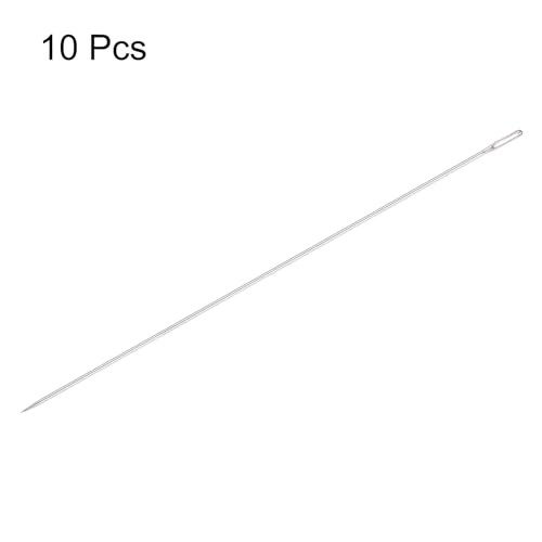 HARFINGTON 10pcs 6.89 Inch Upholstery Needles Large Eye Stitching Needles Stainless Steel Straight Hand Sewing Needles for Home Hand Sewing Leather Tapestry Embroidery Tufting Webbing Carpet - size: 6.89 Inch