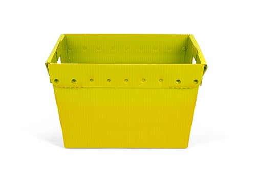 18x13x12" (3 Pack) Space Age Handled Storage Mail Tote, Yellow - color: Yellow