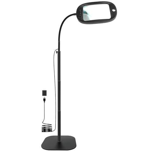 Floor Magnifying Glass with Light and Stand, 30X 10X Floor Magnifying Lamp