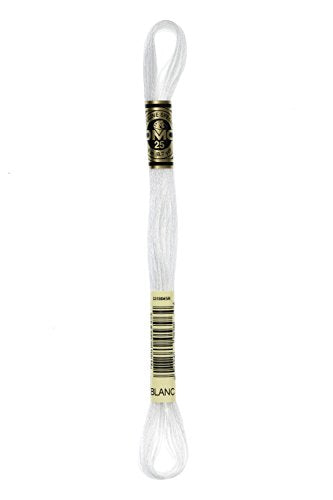DMC 117-BLANC 6 Strand Embroidery Cotton Floss, White, 8.7-Yard