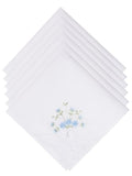 Selected Hanky Women's Cotton Handkerchiefs, Ladies Hankies, Blue Floral - color: Blue Floral