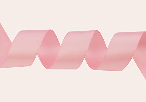 ITIsparkle 1" Inch Double Faced Satin Ribbon 50 Yards-Roll Set for Gift Wrapping Scrap Books Party Favor Hair Braids Baby Shower Decoration Floral Arrangement Craft Supplies, Light Pink Ribbon - color: Light Pink