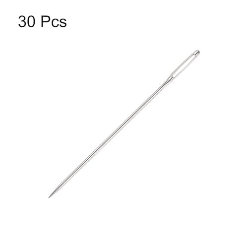 Generic 60Pcs Large Eye Needles 2.36" Stitching Needle Hand Sewing Embroidery Needle Stainless Steel for Leather Cross Stitch
