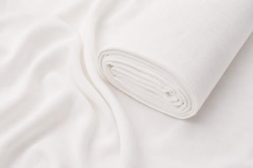 Sedona Designz Bleached White 100% Cotton Muslin Fabric – 60 Inch Wide Draping Textile by The Yard (20 Yards) - size: 20 Yards