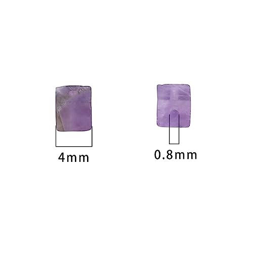 BEADIA Natural Amethyst Square Stone Beads 4x4mm 85pcs Cube Loose Semi Gemstone Beads for Jewelry Making Design - color: Amethyst