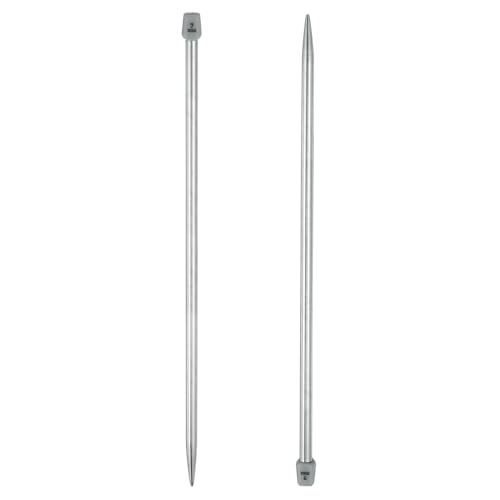 uxcell 2Pcs 7mm Single Pointed Knitting Needles Stainless Steel 13.8 Inches Length Metal Weaving Tool for Handmade Projects DIY Knitting - size: 7mm, 13.8"