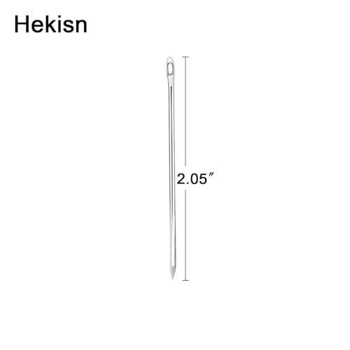 Hekisn Professional Large-Eye Triangle Leather Needles with Threaders for Hand Sewing Repair Stitching Projects (1.25 * 52mm) - size: 1.25*52mm