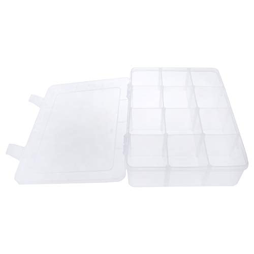 Xiaoyztan Bead Organizer Box Adjustable Dividers 8 Grids Clear 8.8x6.6 Inch - size: 8.8x6.6x2.3 in