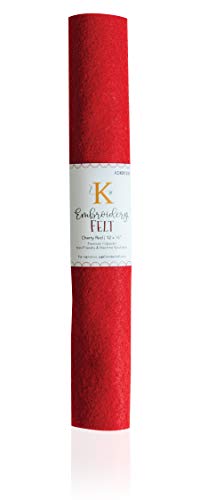 Kimberbell Felt Sheet, Color: Cherry Red, Size: 12 x18, Thickness: 1.4 mm, Iron-Friendly & Machine Washable, Machine Embroidery, Quilting & Sewing - KDKB1232 - color: Cherry Red
