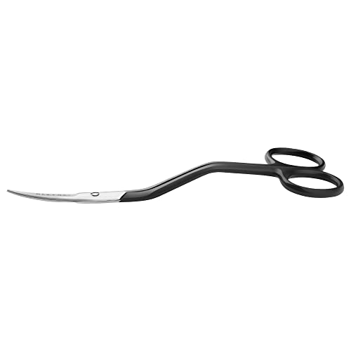 Applique Scissors for Embroidery - Double Curved Handle, 6", Black - color: Black