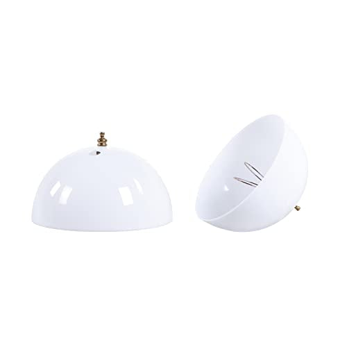 Aspen Creative 28004-15-2, Clip-on Dome Shade in White Finish with Pull Chain Opening, 7 5/8" Diameter x 4" Height, 2 Pack - color: White with Pull Chain Opening - Dome Shade