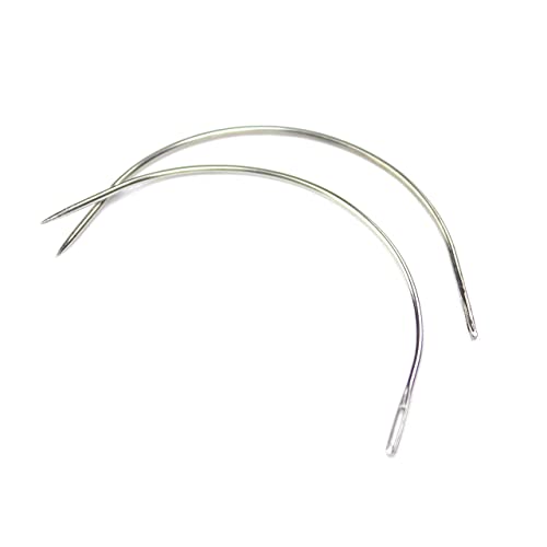 Ryalan Weaving Needle Combo Deal 3 Thread with Needle for Making Wig Sewing Hair Weft Hair Weave Big Medium and Small C Shape Curved Needle with J I Needle (10 Needle, 3 Thread Black, Brown, Blonde) - color: Black Brown Blonde