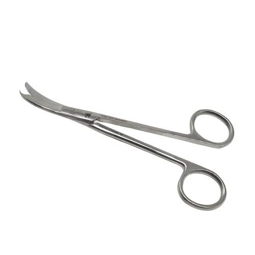 Small Scissors all Purpose, Sharp Mini Detail Craft Shears with Precision Angled One Hook Tip Design, Ideal for Thread Cutting, Sewing, Knitting, Embroidery, Stainless Steel Snips (Silver - 5.5") - color: Silver - 5.5"