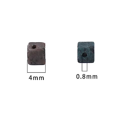 BEADIA Natural Indian Agate Square Stone Beads 4x4mm 85pcs Cube Loose Semi Gemstone Beads for Jewelry Making Design - color: Indian Agate