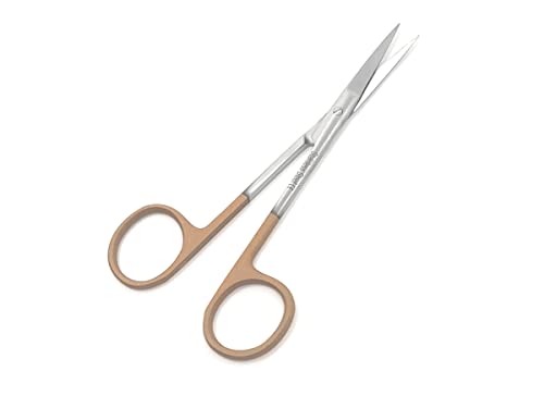 Stainless Steel Iris Dissecting Scissors 4.5", Straight, Fine Point Made of Premium Quality Stainless Steel (Khaki Handle) - color: Khaki Handle