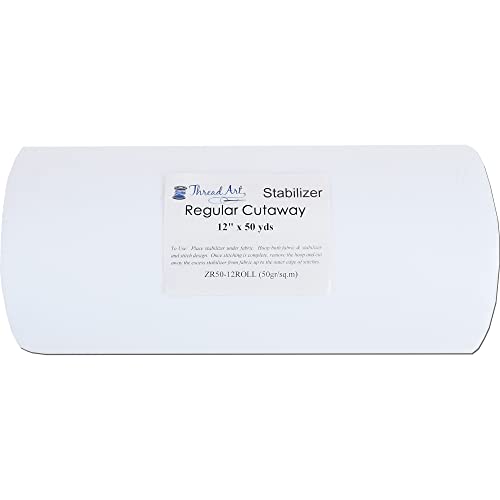 Threadart Cutaway Embroidery Stabilizer - 1.8 oz 12" x 10 yd Roll - size: CUT-AWAY 12"X10YD ROLL