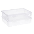 BTSKY Clear Plastic Storage Box with Flap Lid, 2 Pack Small - 9.1"x6.7"x2" - size: Small-2 Pack