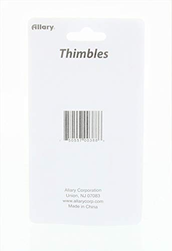 Allary Craft & Sew ASSORTED THIMBLES Pack Small, Medium & Large Sizes (1 of Each Size) (NICKEL PLATED Metal Thimbles)3