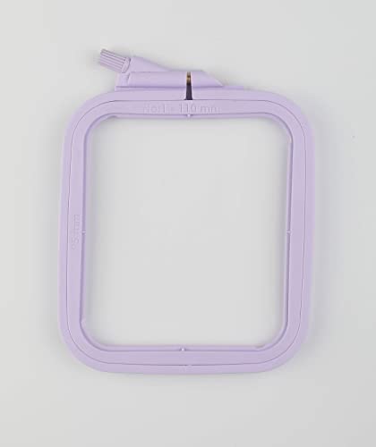 Nurge Square Embroidery Hoop - Plastic Cross Stitch Frame for Needlepoint & Embroidery - Adjustable Craft Hoop - Lilac - No:1 (X Small) - color: Lilac, size: No:1 (X Small)