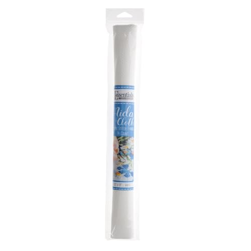 Essentials By Leisure Arts Aida Cloth, 14 Count, White, Cross Stitch Fabric, Embroidery Fabric, Cross Stitch Supplies for Crafting, Stitching, and Sewing Projects 15X18 - color: White