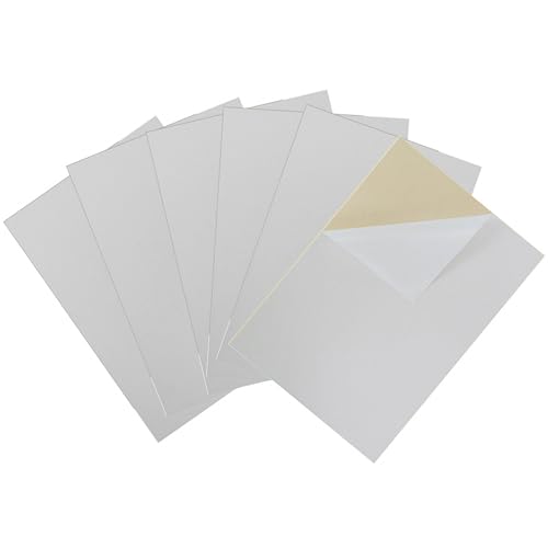 Bernese 6PCS Self Adhesive Felt Sheet, Felt Sheets with Adhesive Backing for Jewelry Box and Drawer Liner, A4 Size (8.3" x 11.8", White) - color: White