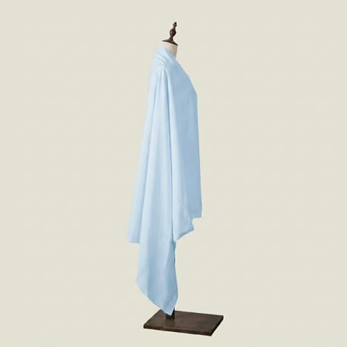 Q&J Fabric Co. 100% Cotton Fabric by The Yard 60'' Wide x 1 Yard,Broadcloth Muslin Fabric Nearly Medium Weight for DIY Sewing Apparel Cloth,Quilting,Soft Embroidery Cloth,Garments (Light Blue) - color: Light Blue, size: 1 Yard