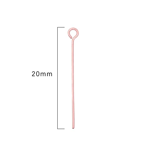 BEADIA Rose Gold Plated Open Eye Pins Non Tarnish 20mm 200pcs for Jewelry Making Findings - color: Open Eye Pins Rose Gold, size: 20x0.7mm