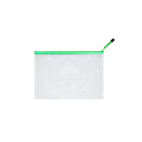 Mesh Zipper Pouch Bag,A3 Zipper Bag for Organizing Storage, Waterproof Zipper Pouch, 17" x 12"/44cm x 32cm, File Bag for School and Office Supplies (Green) - color: Green
