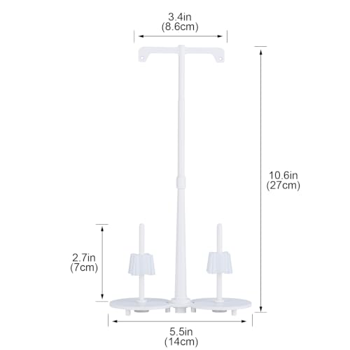 Simthread White ABS Dual Spool Thread Holder for Compatible Sewing Machines - color: White