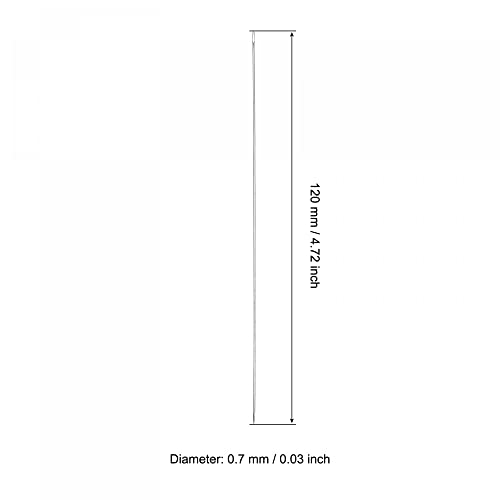 uxcell Beading Needles Fine Thin Long Straight Sewing Embroidery Threads Stainless Steel 4.72 Inch 0.03 Inch Wire Diameter 50Pcs - size: 120mmx0.7mm