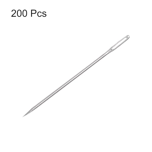 HARFINGTON 200pcs Large Eye Stitching Needles 1.57Inch Sewing Needles Stainless Steel Leather Needle Embroidery Needle Yarn Knitting Hand Sewing Needles - size: 1.57"
