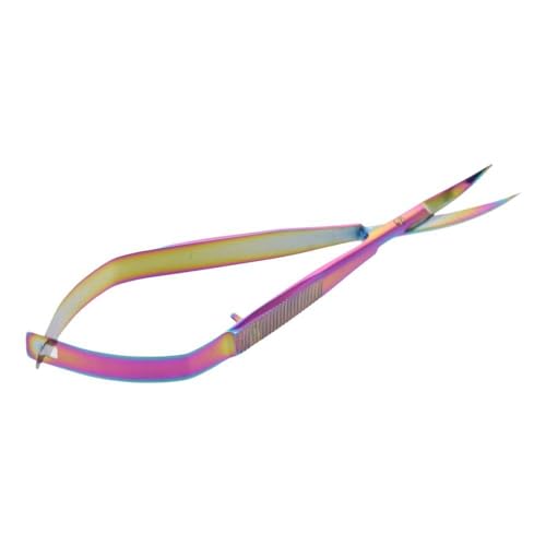4.7Inch Embroidery Sewing Scissors,Titanium Spring Action Scissor,Curved Scissors Thread Snips Micro Tip Scissors Stainless Steel Cutting