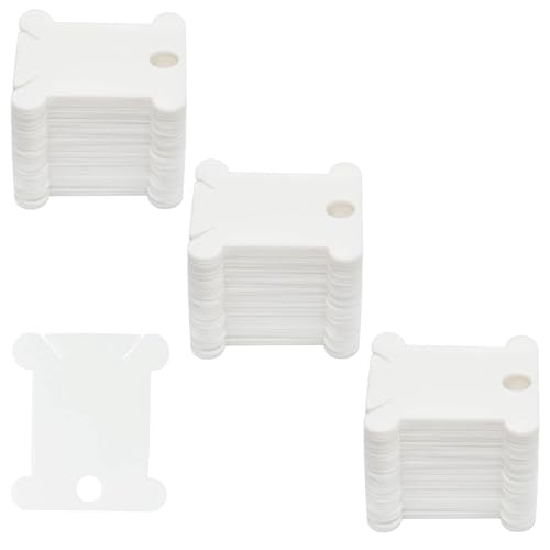 129 Pcs Embroidery Floss Bobbins Embroidery Floss Organizer, Plastic Embroidery Thread Cards for Cross Stitch Thread Holder Sewing Storage for DIY Sewing Craft(White)