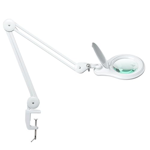 Bifocal LED Magnifying Lamp with Clamp, 14W 1200LM, White - color: White