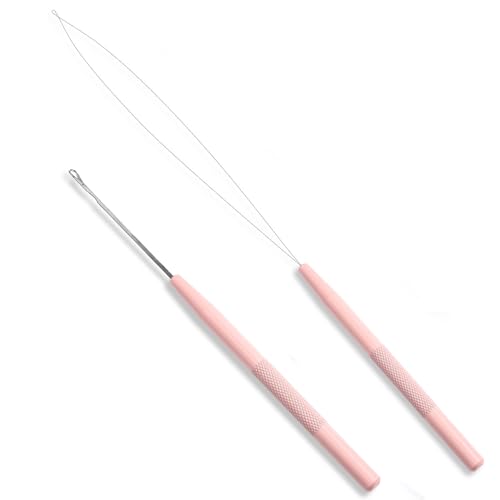 NEWISHTOOL Stainless Steel Hair Extension Loop Tool Kit Beads Device Tool - color: Pink