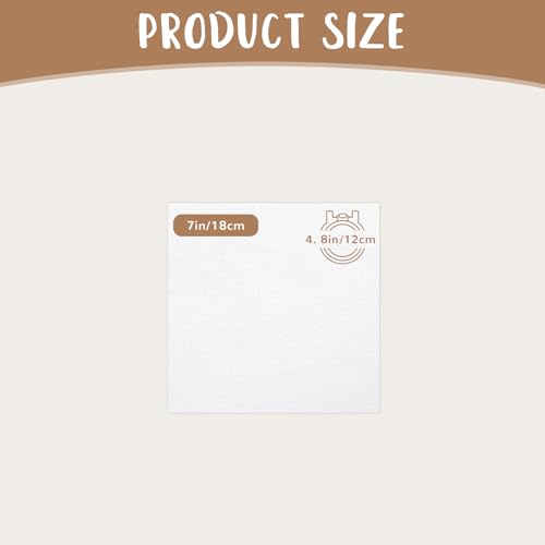 10 PCS White Linen Needlework Embroidery Fabric Cloth (7 × 7 Inch) - size: 7 × 7 Inch