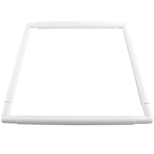 Large Square Embroidery Hoop, 17inch Plastic Cross Stitch Frame Clip White DIY Sewing Tools Hoops Craft Embroidery Snap Frame Hoop for Cross Stitching Quilting, Needlepoint, Silk-Painting - size: 17 x 17 inch