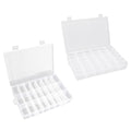 OALCQ 24 Grids 36 Grids 2 Pcs Bead Organizer Box Tackle Box Organizers and Storage Rock Collection Storage Boxes - size: 24 and 36 grids 2 pcs