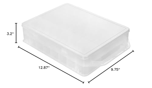 2 PCS 46 Grids Sewing Organizer, Clear Compartment Thread Box Storage, Small Double Sided Plastic Organizer Box for Embroidery Floss Sewing Threads Needles, Spools of Thread