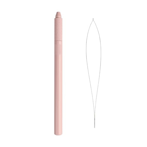 Hair Extension Loop Tool 5Pcs Pulling Needle Wire Loop Threader Hair Threader Removable Hair Extension Looper for Micro Rings Beads