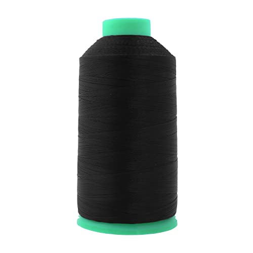 Mandala Crafts Size 46 210D T45 Black Bonded Nylon Thread, 2843 YDs - color: Black, size: T45 #46 210D/2 2843 Yards